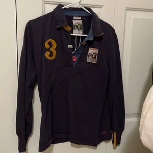 Size 10, navy blue long sleeve Joules polo